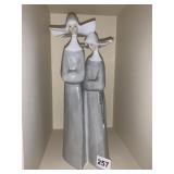 LLADRO 13" H NUNS FIGURINE