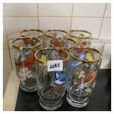 ASSORTED BIRD DEPICTION GLASSES 8 TOTAL