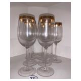 RED WINE GLASSES GOLD RIM