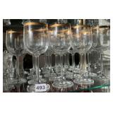 GOLD RIM GOBLETS 9" H