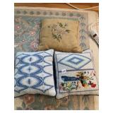 NEEDLEPOINT PILLOW AND CROSS STITCH