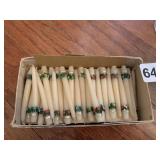 SMALL PILLAR CANDLES W/ FLOWER DECORATION