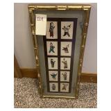 ORIENTAL FABRIC FIGURES W/ FRAME 21.5" X 8.5"