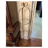 IRON GOLD FINISH 3 TIER SHELF W/ GLASS SHELVES