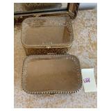 (2) 24K GOLD PLATED DRESSER BOXES 6" X 3"