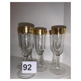 GOLD RIM FLUTED CHAMPAGNE GLASSES