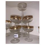 GOLD RIM CHAMPAGNE GLASSES