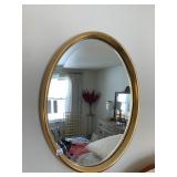 GOLD BEVELED OVAL MIRROR 29" X 23"