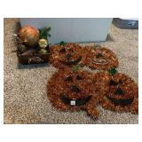 PUMPKIN FACES, AUTUMN BASKET W/ Dï¿½COR
