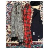 SCARVES 100% LAMB WOOL GRAY WHITE, "R" ACRYLIC,