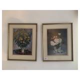 FRAMED FLOWER PRINTS 12.5" X 16"