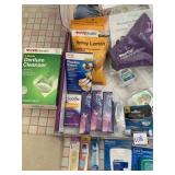DENTURE CLEANER, GENTLE TAPE, TOOTHBRUSHES, ETC.