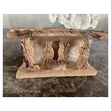 WOOD CARVED MANGER 3 X 7"