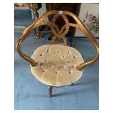 31" X 24" W - GOLD TUFTED SWIVEL PARLOR CHAIR