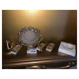 CANDLE SNUFFER, MATCH BOX HOLDERS, GOLD EDGE