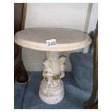 16" H X 14" ROUND MARBLE TOP TABLE