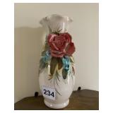 ITALY 7.5" H VASE W/ APPLIED ROSE