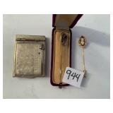 CAMEO STICK PIN, ROSE STICK PIN, MINI ADDRESS BOX