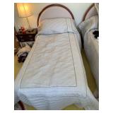 CURVED TOP UPHL. BACK TWIN HEADBOARD WOOD FRAME