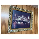 FRAMED PITTS. CITY PRINT 23" X 20