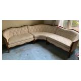 VINTAGE 3 SECTION CARVED LEG SOFA (2) END