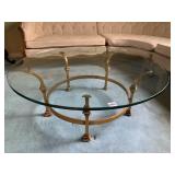 IRON BASE GOLD COFFEE TABLE 42" ROUND X 15.5"