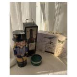 TIN NUTCRACKER, WINE BOTTLE, BIRDCAGE MOTIF CASE,