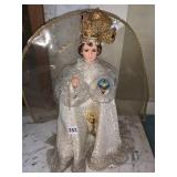 PRAGUE STATUE W/ GOLD ACCENT SILVER CAP