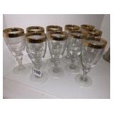 GOLD RIM STEMMED GLASSES
