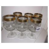 GOLD RIM GLASSES W/ TREE DECORATION
