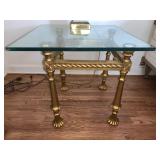 IRON BASE SIDE TABLE 24" SQUARE X 21" H THICK