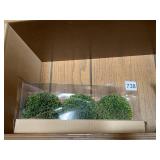 TWO SETS OF GREEN TOPIARY BALLS