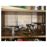 SILVERPLATE OVAL DISH, PEDESTAL DISH, 2 SHOT