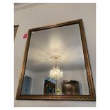 GOLD FRAME WOOD MIRROR 32.6" W X 36" H