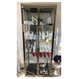 BRASS DISPLAY CURIO CABINET 75" H X 30" W X 12" D