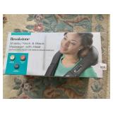 BROOKSTONE SHIATSU NECK AND BACK MASSAGER W/ HEAT