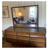 MCM 9 DRAWER DRESSER W/ MIRROR 62.6" W X 18" D X