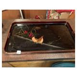 SERVING TRAY W/ BIRD/FLOWER MOTIF