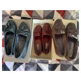 9.5 & 10 BROWN LEATHER SHOES THREE PAIRS