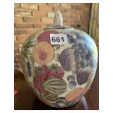 HAND PAINTED GINGER JAR 11IN HIGH