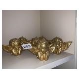 6 CHERUB GOLD CANDLE STICKS