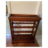 BAR ROLLING CART W/ GLASS HOLDER AND LIFT OFF