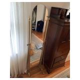BRASS DRESSING MIRROR 18" W X 64.5 H TILT