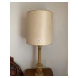 37" H CERAMIC BASE HAS CHIP LAMP W/ SHADE
