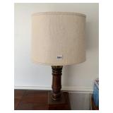 WOOD LAMP W/ SHADE 29" H