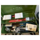 VINTAGE TOOLBOX HOLDER AND TOOLS VICE GRIPS