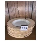 HAVILAND 5 HAND PAINTED SALAD BOWLS SOME WEAR