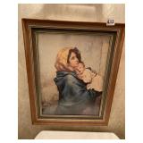 WOMAN HOLDING INFANT PRINT