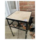 IRON TABLE W/ TILE INSET
