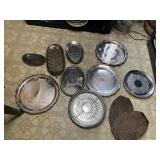 ASSORTED SILVER PLATE SERVING TRAYS